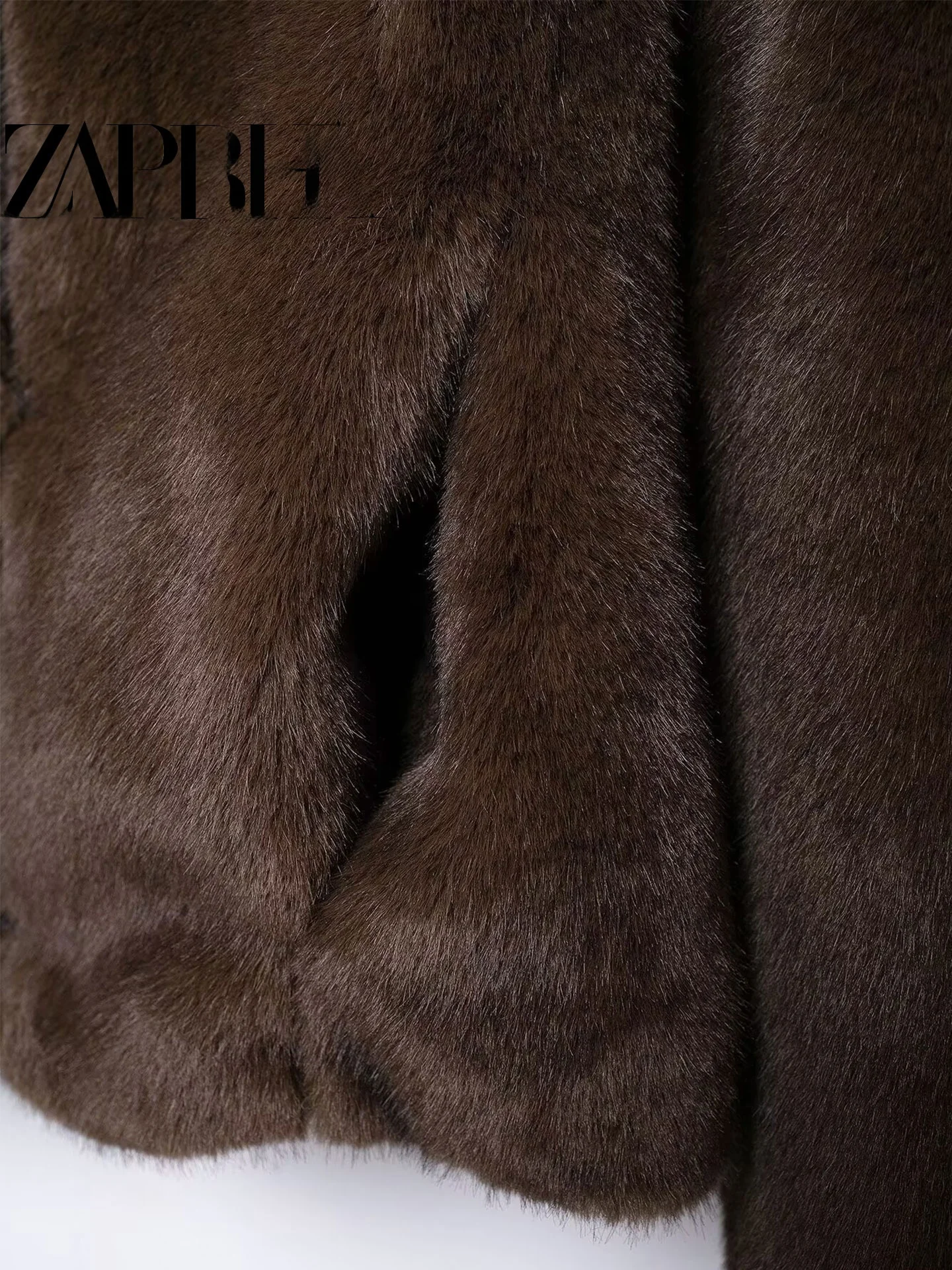 Sli ort American Sle effet fourrure artificielle Jaet femme polyvalent printemps 2026 Faion coupe décontractée longue manteau Sve