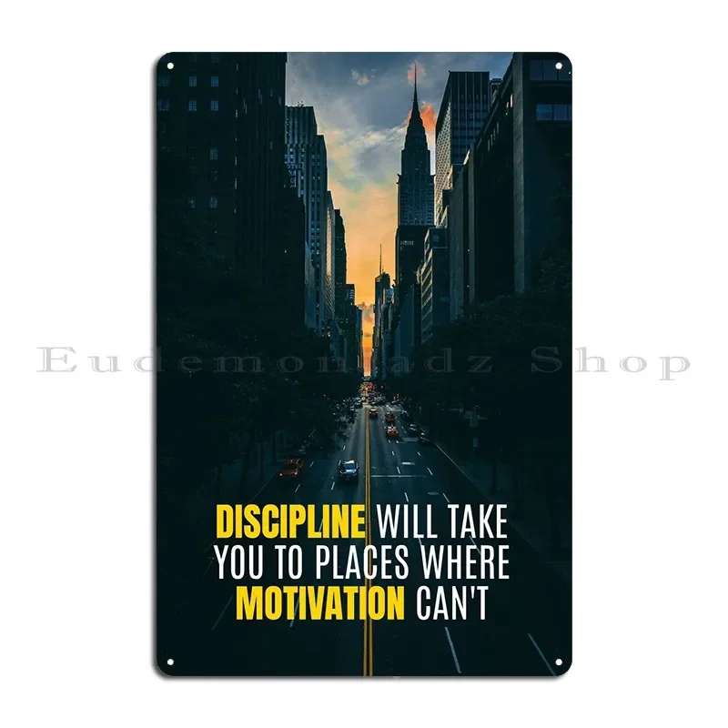 Discipline Quote Metal Sign Club Design Rusty Wall Decor Home Tin Sign Poster