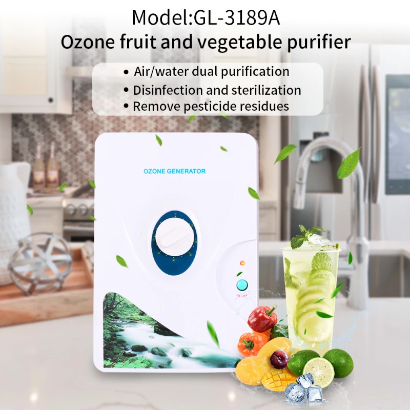Portable Ozone Generator 600mg Water Ozonator O3 Ozone Machine for Home Air, Water, Fruits, Vegetables Clean