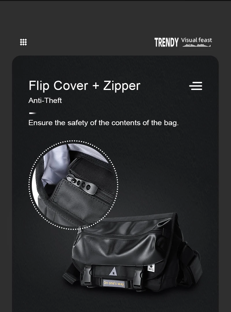 Heißer Verkauf Oxford Männlichen Messenger Taschen Einfache Radfahren Sport Schwarz Atmungs Mode Outdoor Sling Diebstahl Umhängetasche – Detail 5