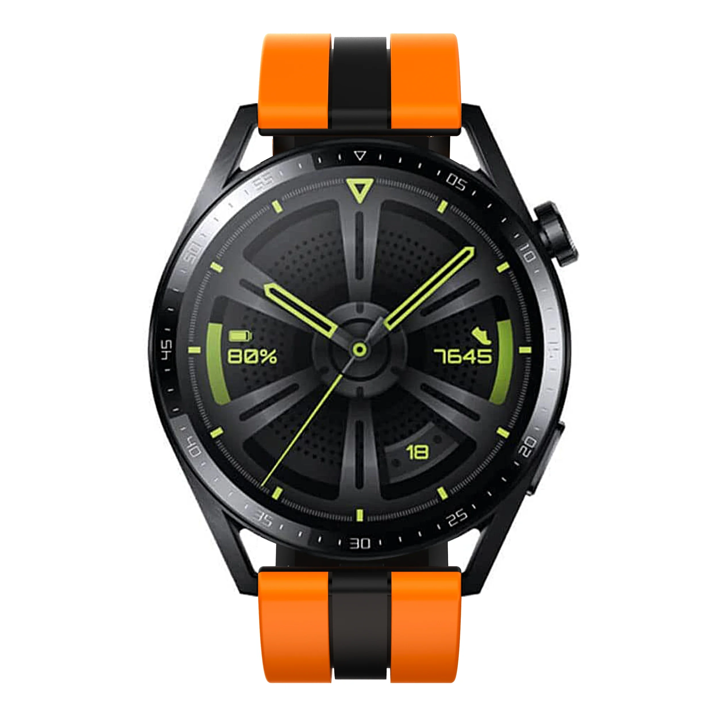 22mm Orange and Black Dual-Tone Straps for HUAWEI GT4 46mm and GT3 46mm Sport silicone rubber band for huawei