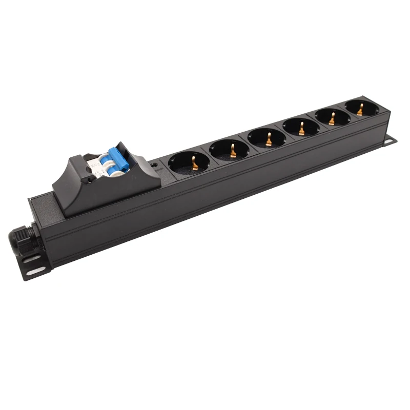 PDU Power Strip Cabinet Rack Power Distribution Unit 6 Way AC German Socket 16/32A Air Circuit Breaker Without Wire Wiring Board