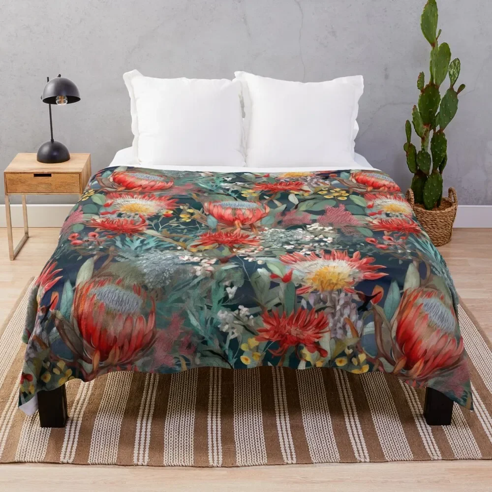 

Banksia Night Garden Throw Blanket for winter warm for winter Vintage Picnic Blankets