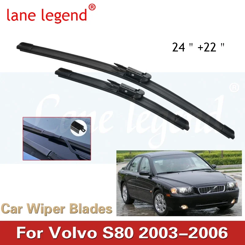 

Car Wiper LHD Front Wiper Blades For Volvo S80 2003 2004 2005 2006 Windshield Windscreen Front Window 24"+22"