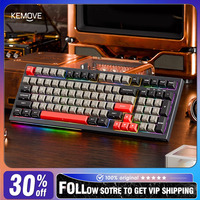KEMOVE K98 Wireless Retro Mechanical Keyboard Three Mode RGB Hot Swap Top Structure Customized Pc Laptop E-sports Game Keyboard