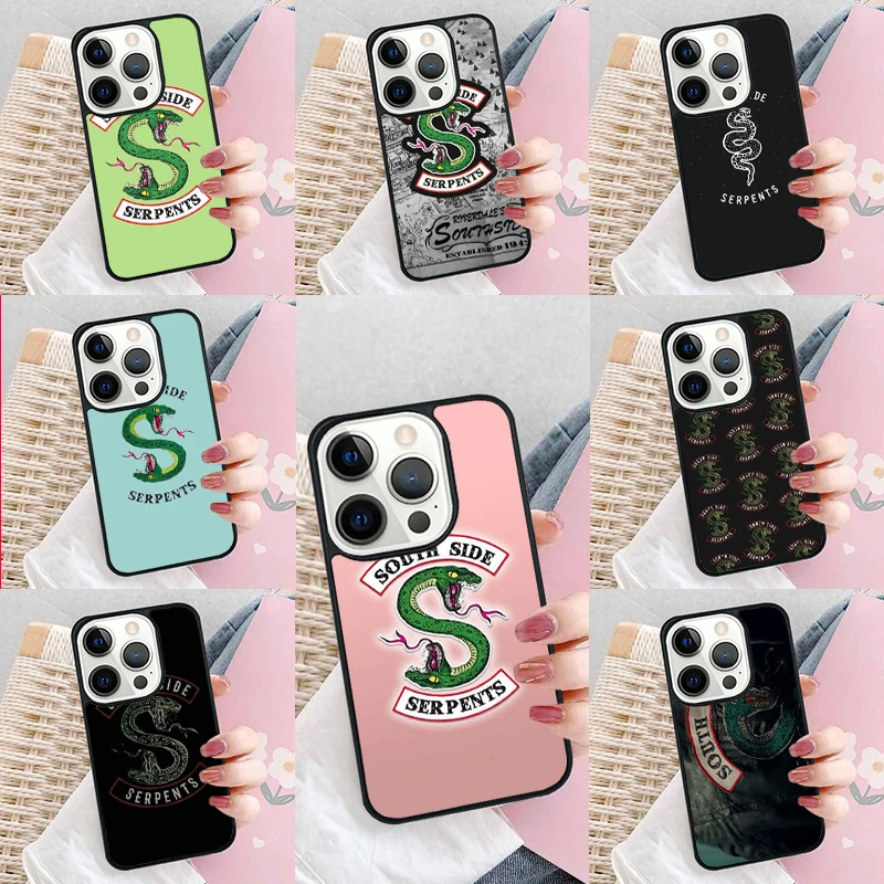 Riverdale South Side Serpents Phone Case Cover for iPhone 16 Promax 15 Pro 13 14 Plus 11 12 Mini XR XS MAX Coque