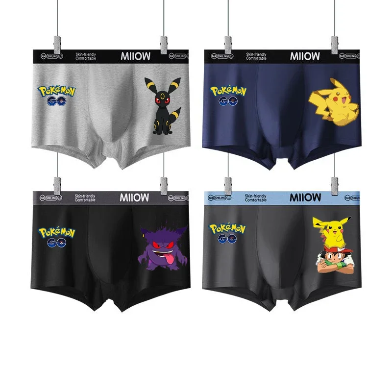 البوكيمون Eeveelution الملابس الداخلية الرجال القطن الخالص الخريف الشتاء بلون سراويل داخلية للرجال الرجال تنفس مريحة سراويل بوكسر