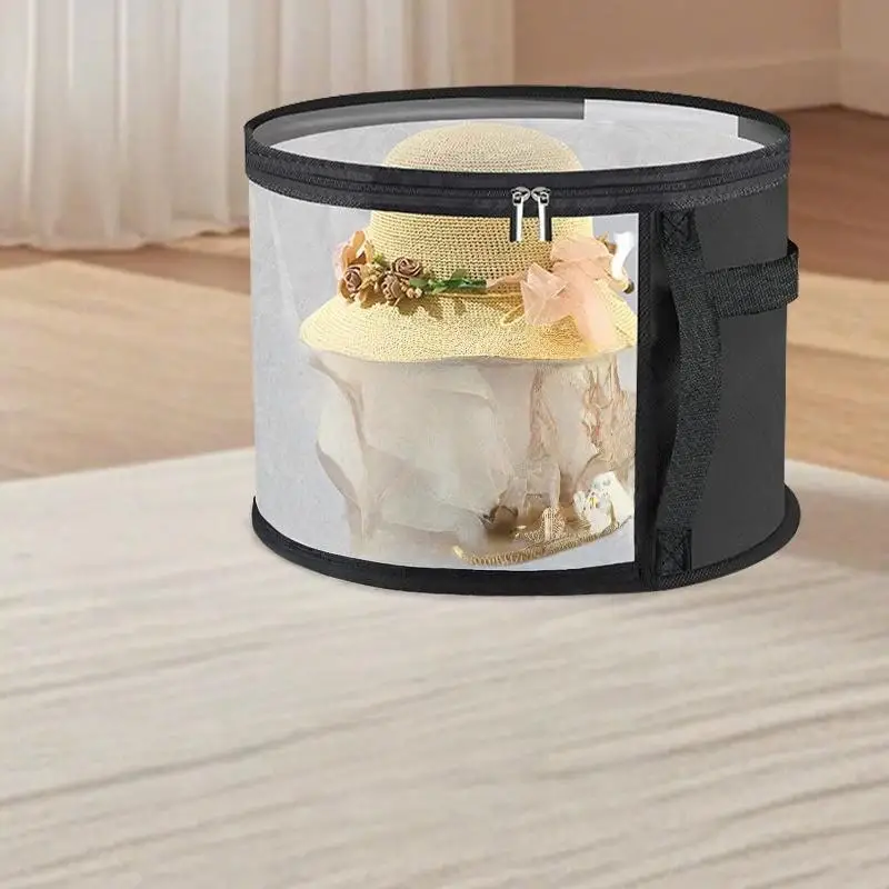 صناديق تخزين القبعة، دلو تخزين، قبعات الشاطئ، حقيبة تخزين، حافة دائرية قابلة للتكديس، صناديق تخزين القبعات المختلفة في المنزل