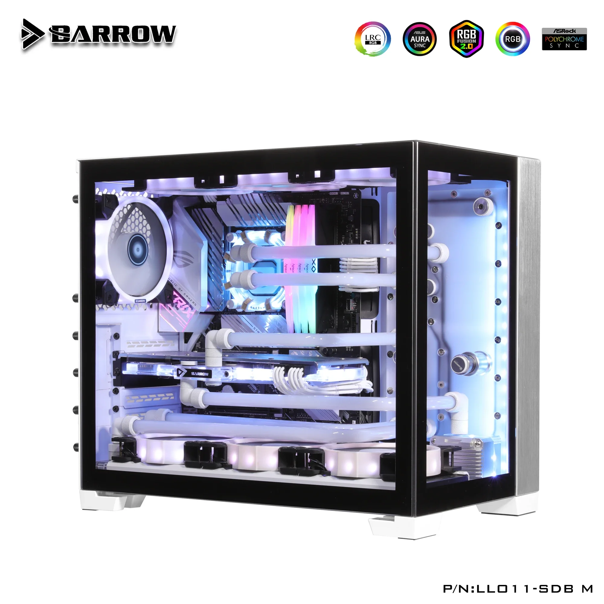 Imagem -03 - Barrow pc Waterway Placa Reservatório Lian O11 Mini Case 5v Argb 3pin Motherboard Aura Sync