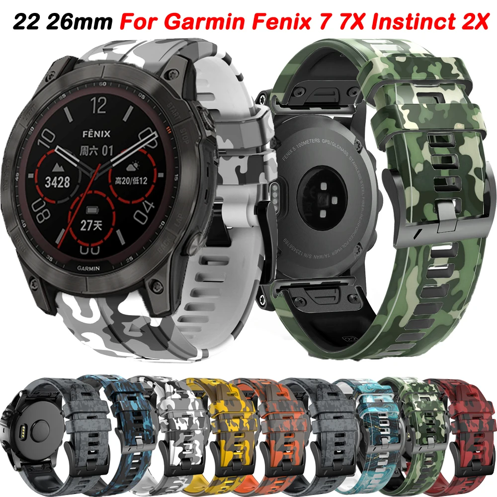 

Ремешок силиконовый для наручных часов Garmin Fenix 7 7X 6 6X Pro 5 5X Plus instinct 2X 3HR, быстросъемный браслет Easyfit, 22 26 мм