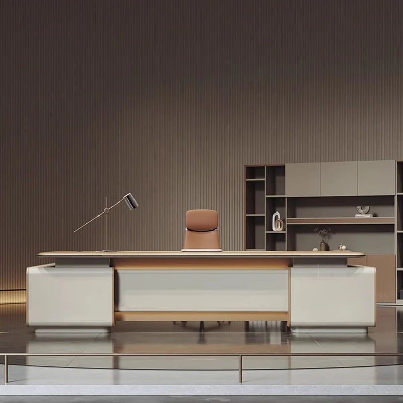 High Quality Boss Chinese Desk Simple Modern Designer Drawers Corner Chair Cabinets Unique Organizer Escritorio Office Furniture