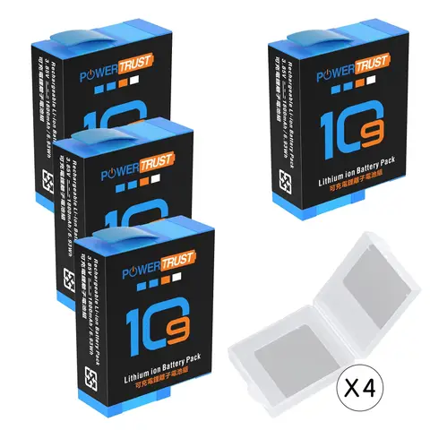 Hero 9 10 11 12 GoPro Hero 12/11/10/9용 교체용 배터리 검정색 AHDBT-10-1 AHDBT-901, GoPro 9/10/11/12와 호환 가능