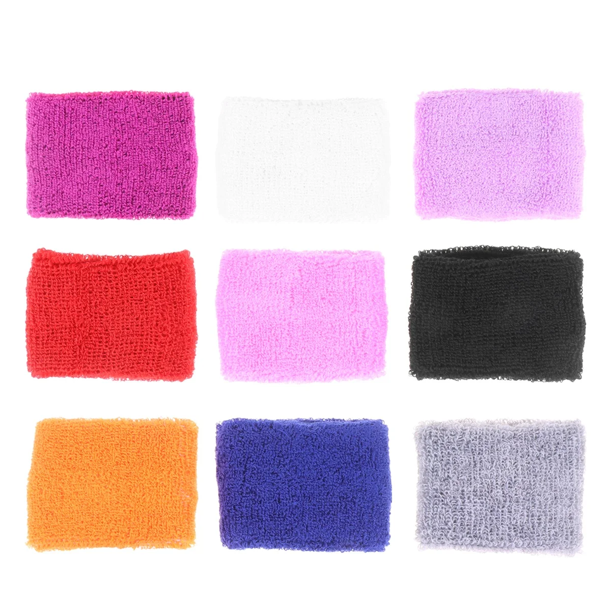 

9 Pair Kids Wristbands Children Guard Fitness Sports Bands Sweat Absorbing Cotton Colored Elastic Non Slip Portable Badminton