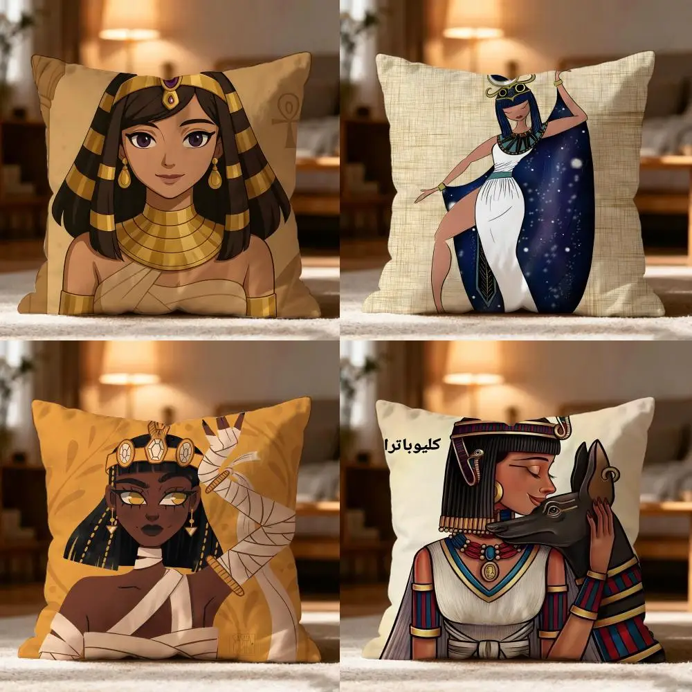 Ancient E-Egyptian Art Pillow Case Cushion Cover Soft Washable Pillow Case Multi-Scene For Couch Bed Travel Office Use