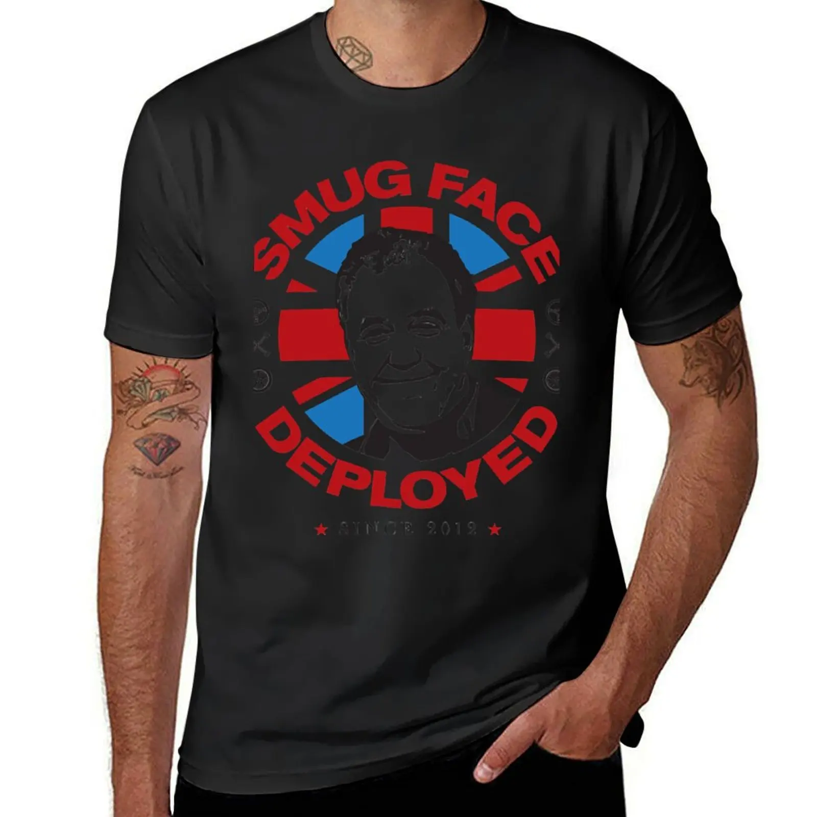 

Vintage Retro Smug Face Deployed Classic Fan T-Shirt quick drying anime Short sleeve tee vintage mens t shirt