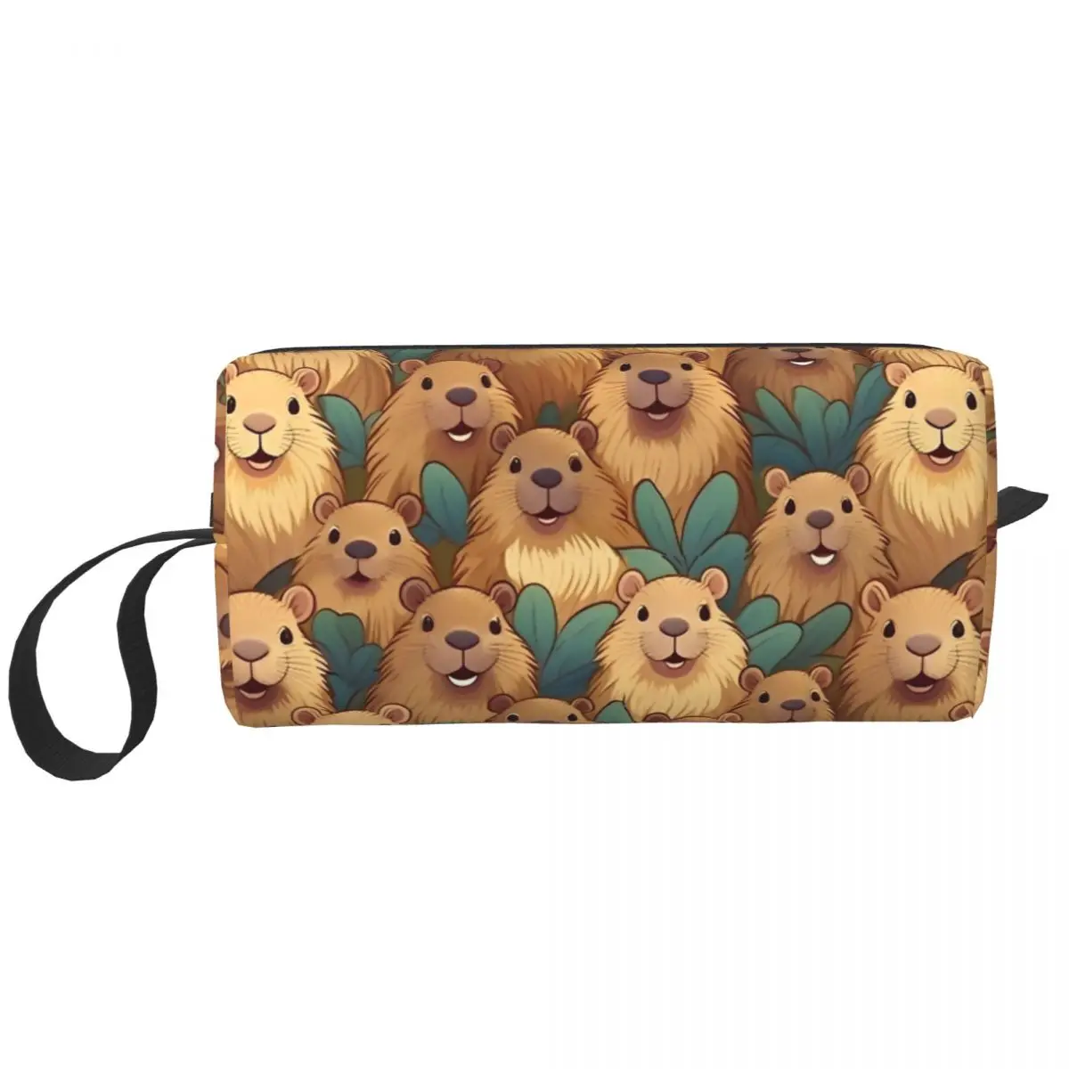 Kawaii Capybara Pattern Cosmetic Bag for Women Makeup Bags Travel Waterproof Toiletry Bag Organizer Pouch