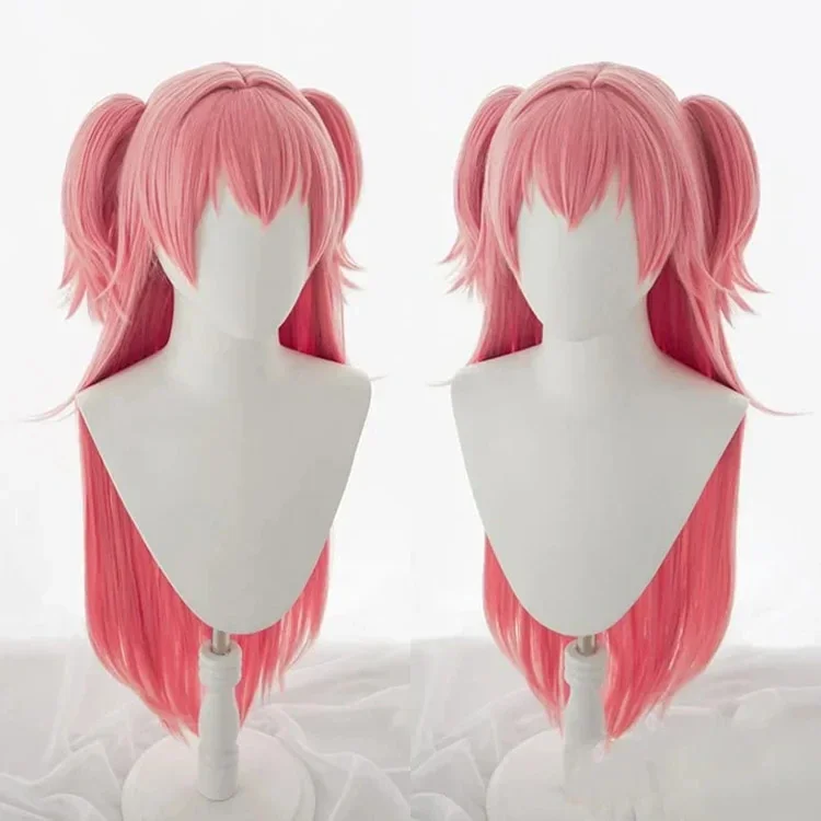 Perruque de Cosplay Momoi Airi, projet animé SEKAI, scène colorée! Perruque longue rose Rambut Sintetis Tahan Panas Momoi Air