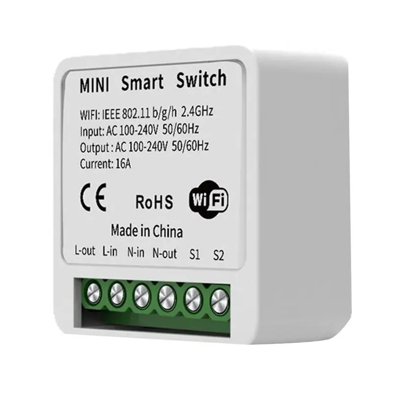 ABQU Smart WiFi Mini Control Switch Timing APP Remote Control for Cozylife Home Automation White