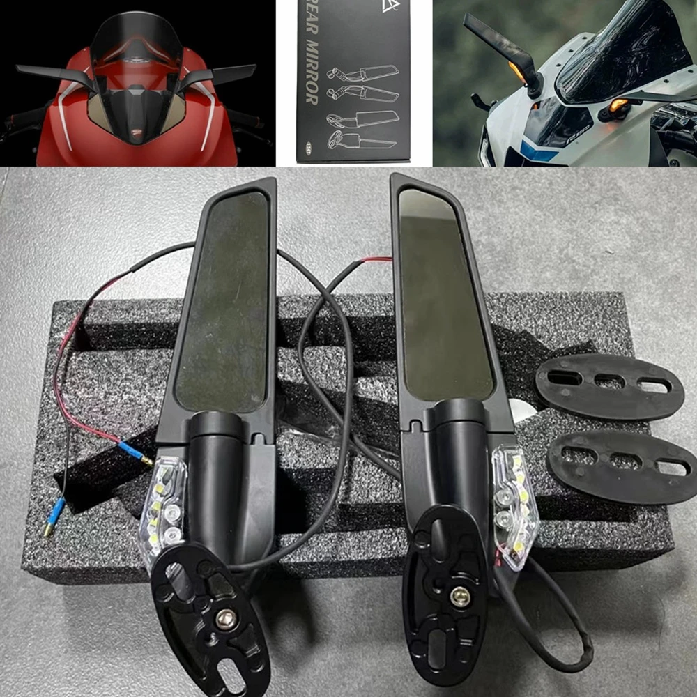 For YAMAHA YZF R6 R1 R25 R3 R125 R15 Motorcycle Accessories Mirror Modified Wind Wing Adjustable Rotating Rearview Mirror Moto