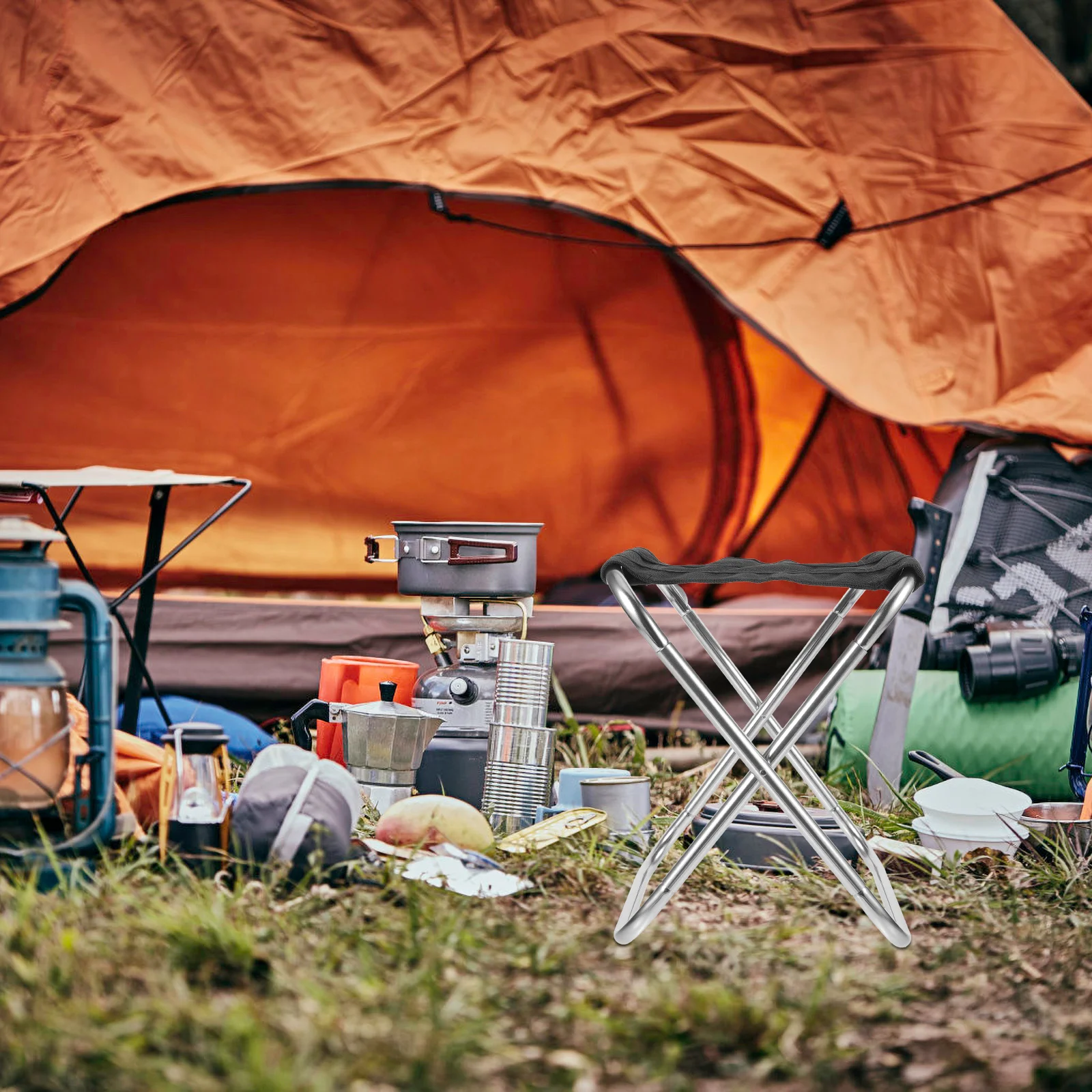 ポータブルキャンプ折りたたみスツール軽量アルミニウム合金フレームオックスフォード布コンパクトデザインアウトドアアクティビティ釣り用