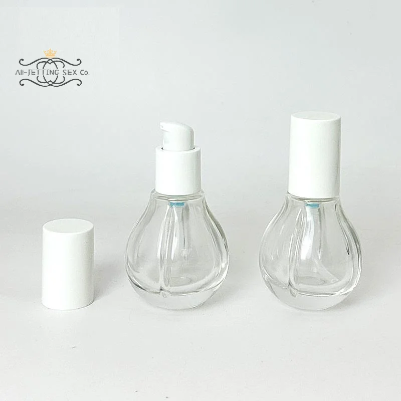 여행용 30ML 유리 로션 병, 전구 모양의 투명 빈 펌프 병, 화장품 크림, 메이크업, 에센셜 오일용