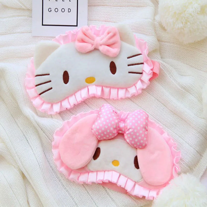 Sanrio Hello Kitty Eye Patch Shading Sleep Eye Mask Cute Women Kawaii Cartoon Eyepatch Travel Relax Cover Girl Eye Care Tools