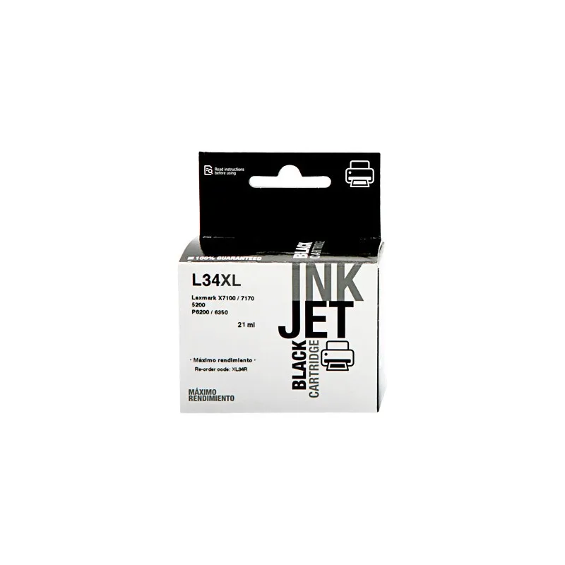 Lexmark recycled ink cartridge black L34, replaces a 18C0034E No. 34 XL34XLR imprimirbien.com