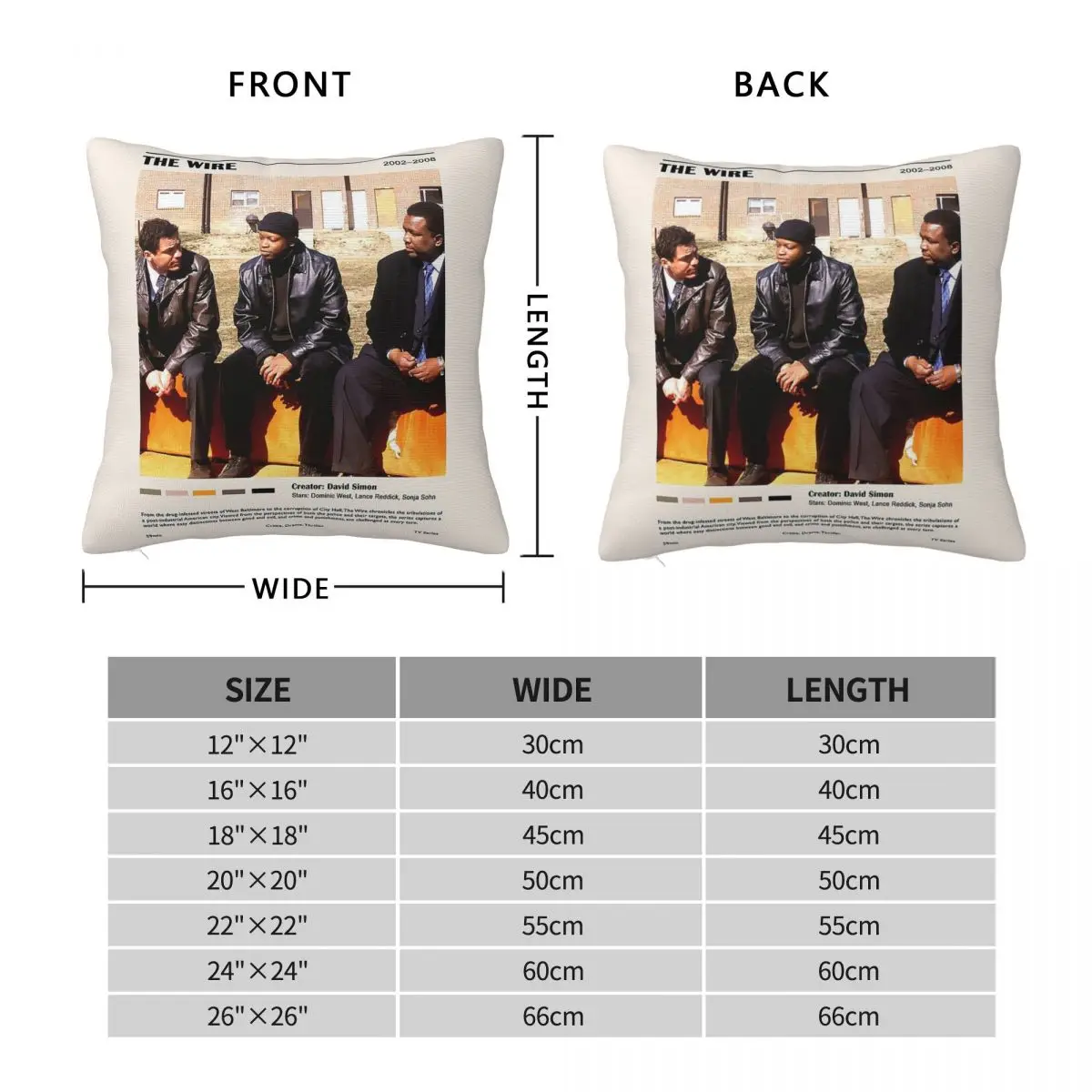The Wire Film Poster Square Pillowcase Polyester Linen Velvet Pattern Zip Decorative Throw Pillow Case Home Cushion Cover