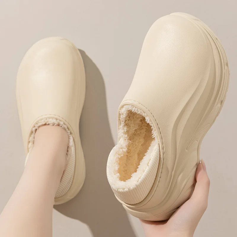 مقاوم للماء القرف الإحساس شبشب منزل الدفء حذاء رجالي أحذية رجل سميكة المضادة للانزلاق ملابس خارجية في الشتاء حجم كبير #4