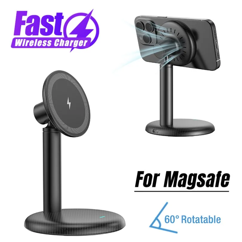 

Desktop Magnetic Phone Stand Cellphonoe Bracket Fast Wireless Charger Holder For Magsafe iPhone 17~12 Pro Max Samsung Xiaomi 17