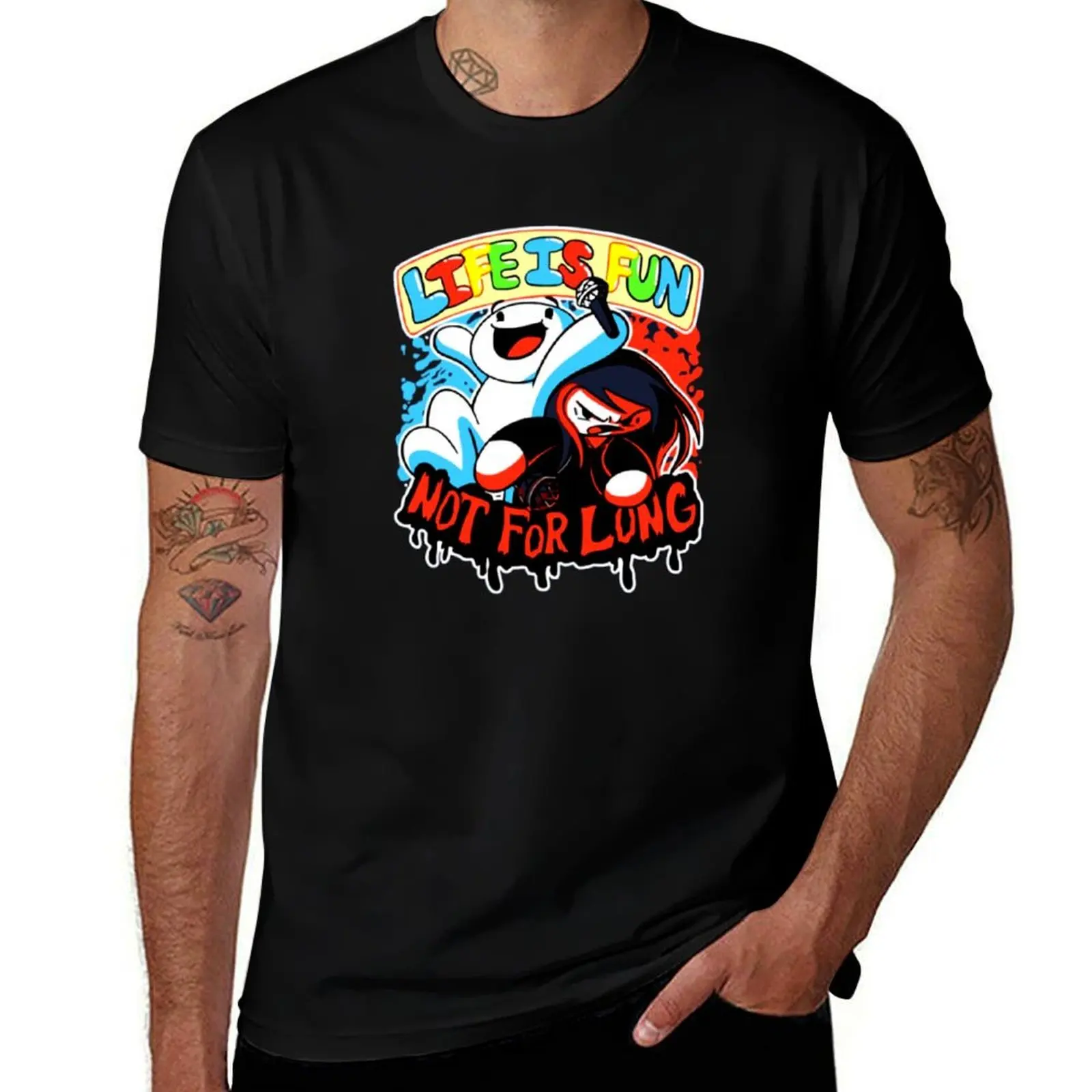 TheOdd1sOut life is fun T-Shirt Casual Street Style Short Sleeve Tee T-Shirt