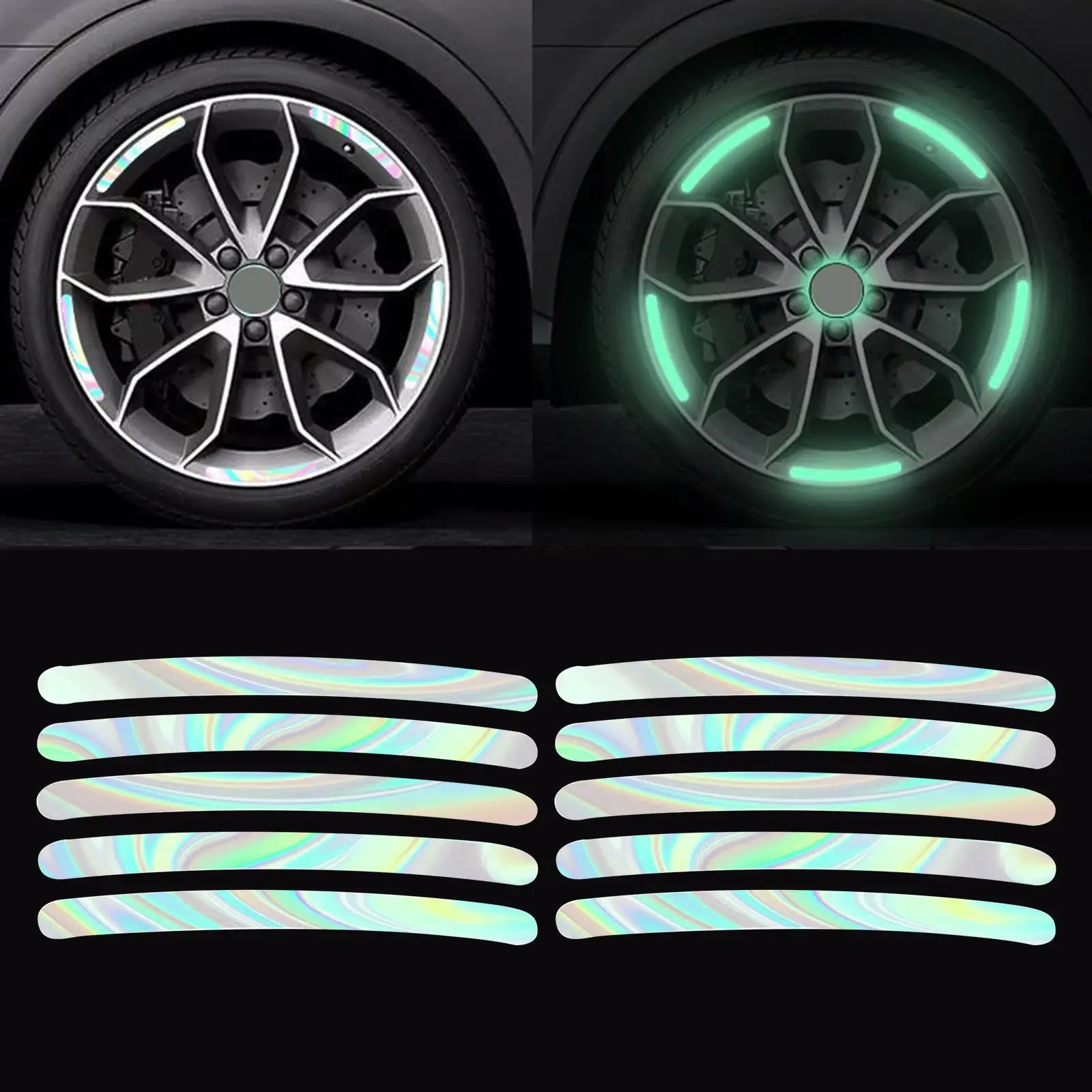 

Anti Collision Car Tire Rim Sticker Flexible PVC Warning Decal Tape for Car Bike Night Safety