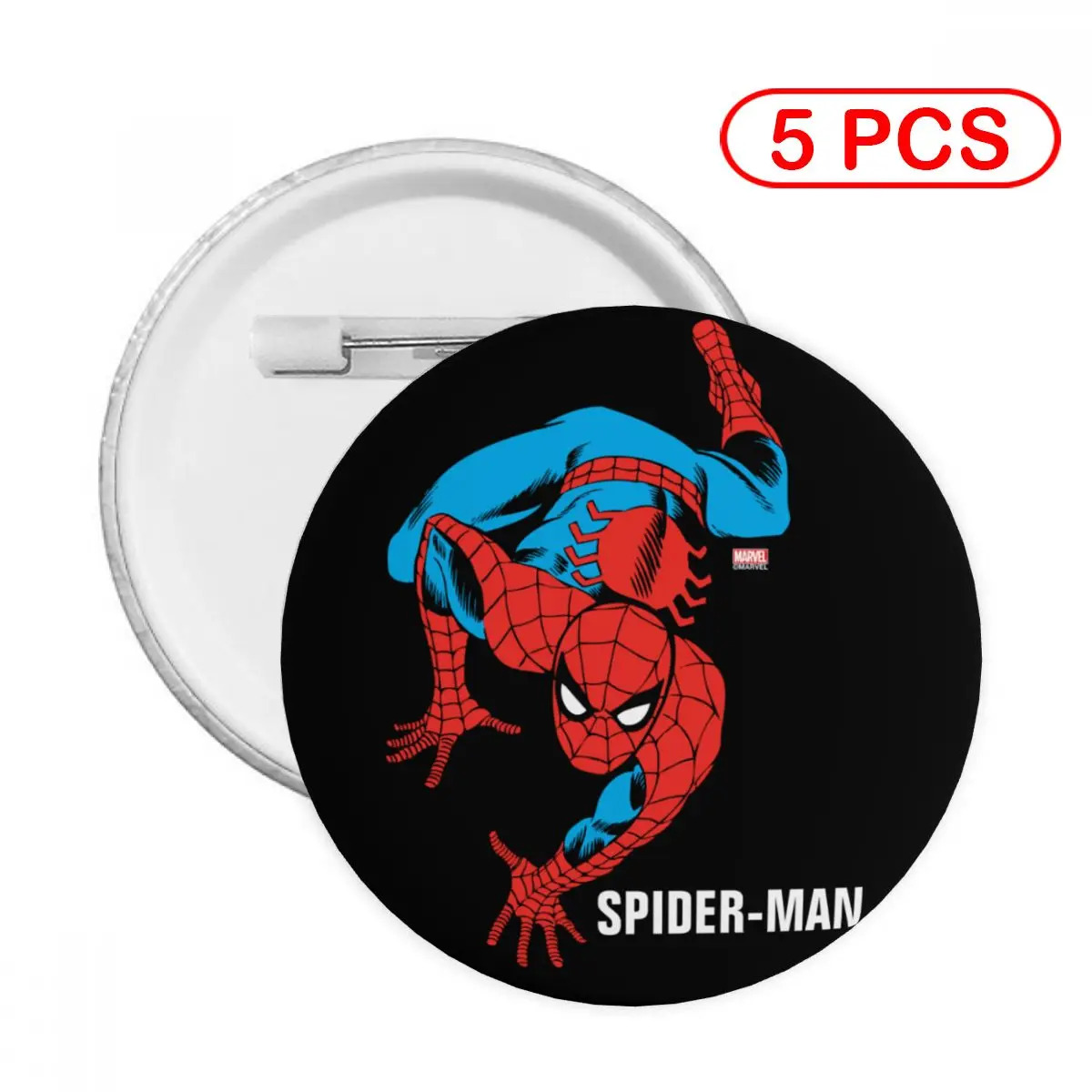 Retro Spider-Man Wall Crawl Badge Pins Kawaii Patch Pin Buttons Badges Kit for Backpacks Clothes Hat Bag