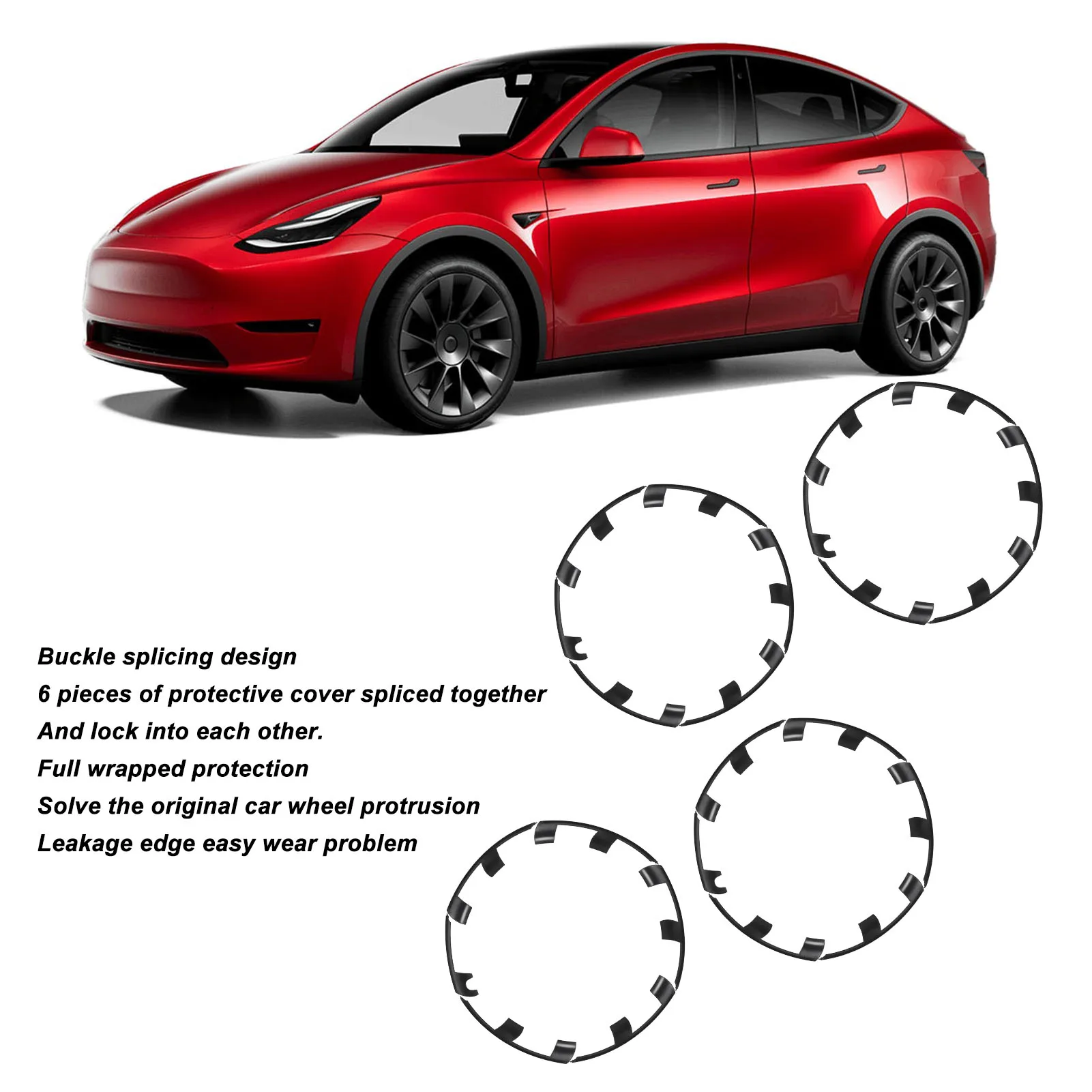 21 Inch Wheel Rim Protector Guard Scratch Resistant Hubcap Rim Patch Replacement for Tesla Model Y Performance 2021 to 2023