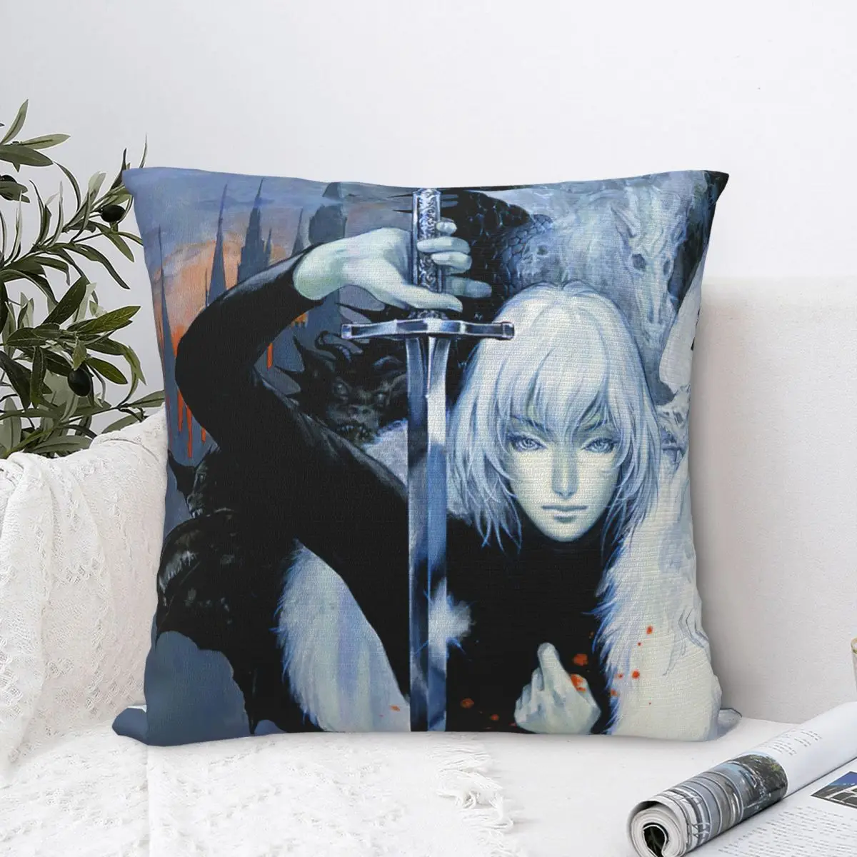 Castlevania Aria Of Sorrow Throw Pillow Cover Polyester Cushions for Sofa Castlevania Anime Vintage Pillowcover Home Decor