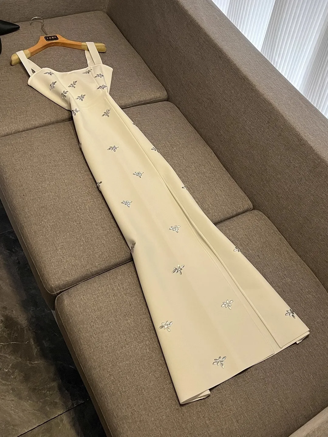 

Sexy Strapl Slit Long Dr Glittering Diamond Date Night Wrap Dr Red White New 2025 Women's Faion Tight Fit Gown