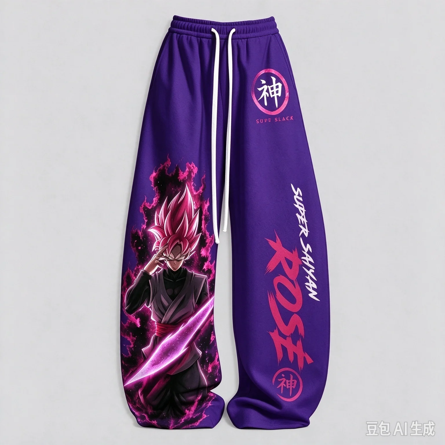 Dragon Ball Goku Black Rose Long Pants Unisex Loose Wide Leg Joggers Elastic Waist Anime Hip Hop Streetwear Casual Trousers