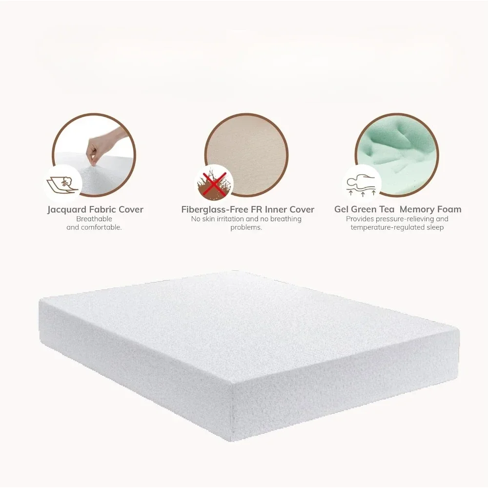 Matelas Queen en mousse à mémoire de forme, 12 pouces, instituts de pression, couches de soutien et de confort