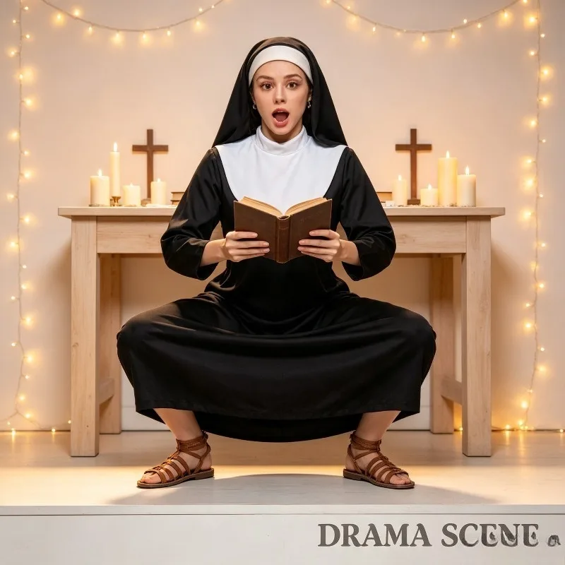 Halloween Nun Robe Cosplay Costume Suitable for Theme Parties Stage Performances and Theatrical Performances view 4