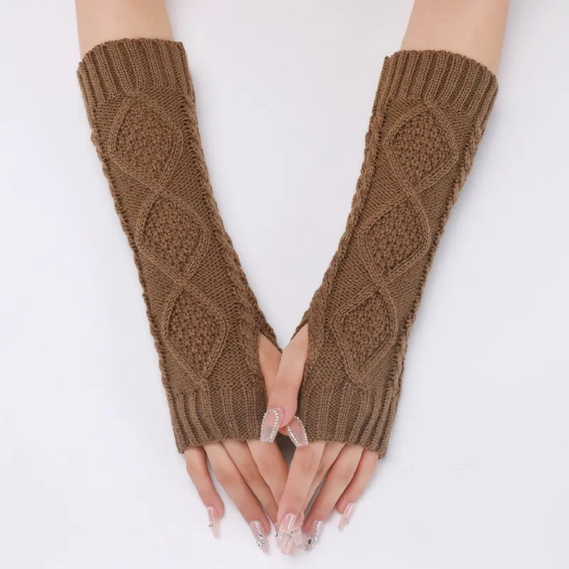 Aotvotee الأكمام الحمراء للنساء Y2k اكسسوارات مدفئات للذراع شحن مجاني أصابع قفازات الشتاء متماسكة لطيف موضة بورجوندي