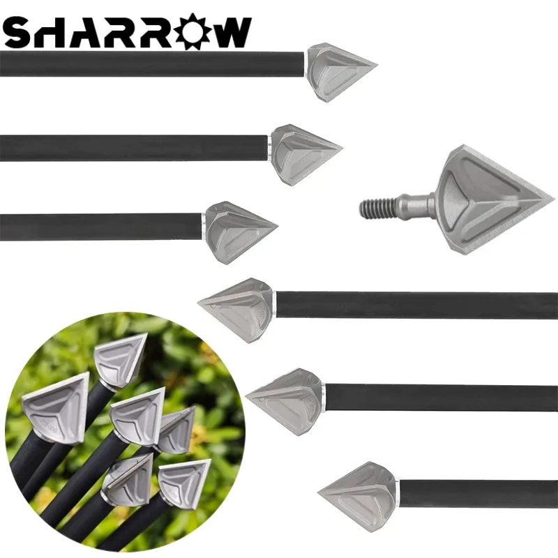 

3/6/12 Pcs Archery 3 Blade Broadhead Arrow Head 100 Grain Stainless Steel Screw-in Blades for Bow Shooting Hunting Accessories