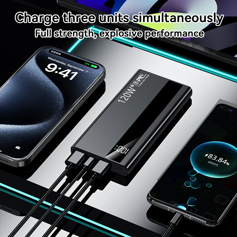 Xiaomi 500000mAh قوة البنك 120 واط قدرة عالية سوبر شحن سريع بطارية خارجية محمولة آيفون هواوي سامسونج 2025 جديد