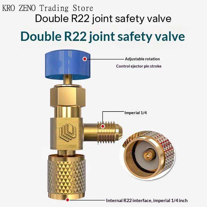 Versatile R410a R22 Air Conditioning Adapter Featuring Liquid Safety Valve for Seamless Thread Integration