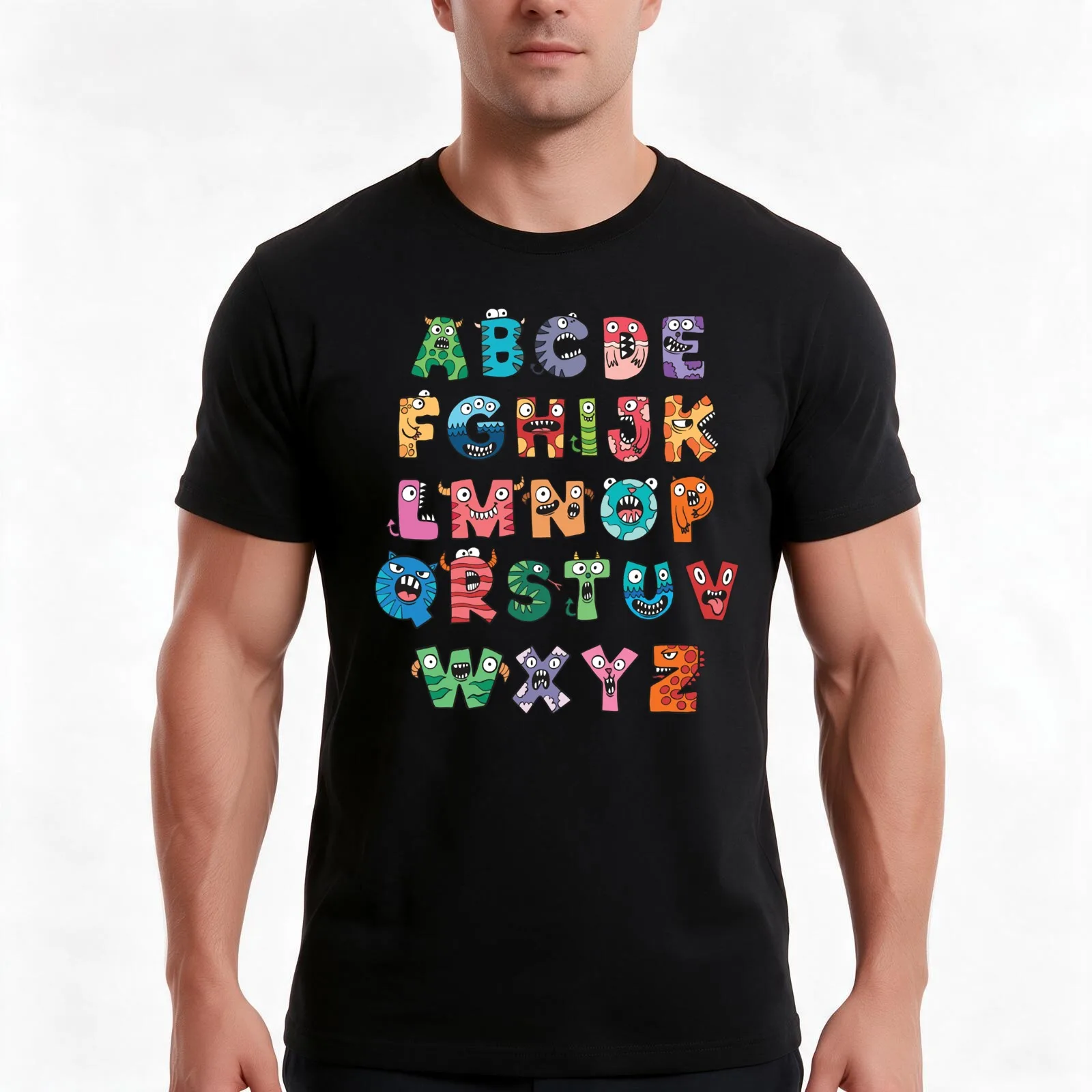alphabet lore lore alphabet lore cats T-Shirt, Summer Casual Cotton Tee, Oversized Streetwear Tops, Vintage Graphic Print