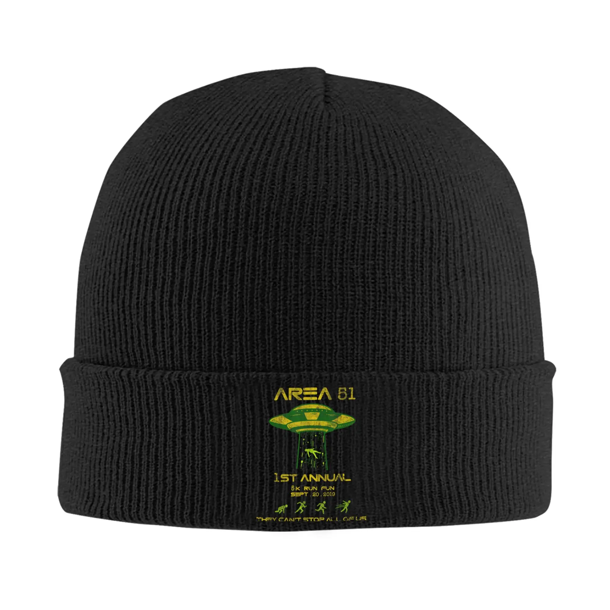 Storm Area 51 5k Fun Run Security Knit Hat Beanies Winter Hat Warm Acrylic Street Aliens Warning Caps Men Women  Gifts