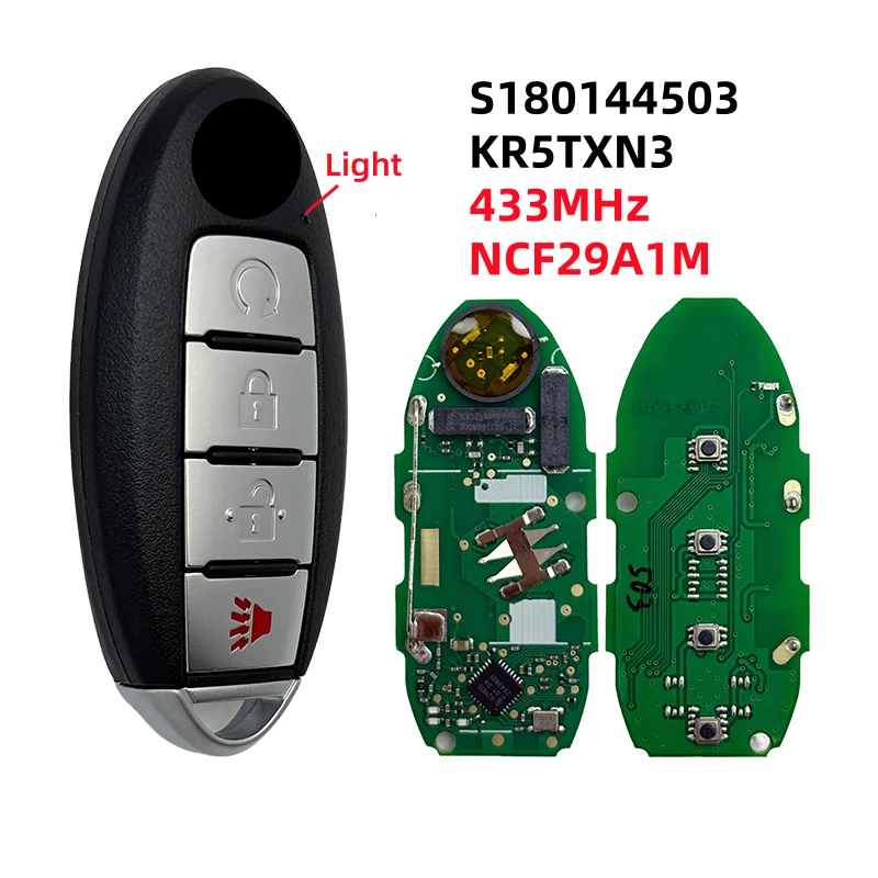 

S180144503 KR5TXN3 285E3-5RA6A 433 МГц 4A чип автомобильный дистанционный брелок без ключа для Nissan Kicks Rogue Altima 2018 2019 2020 4 кнопки