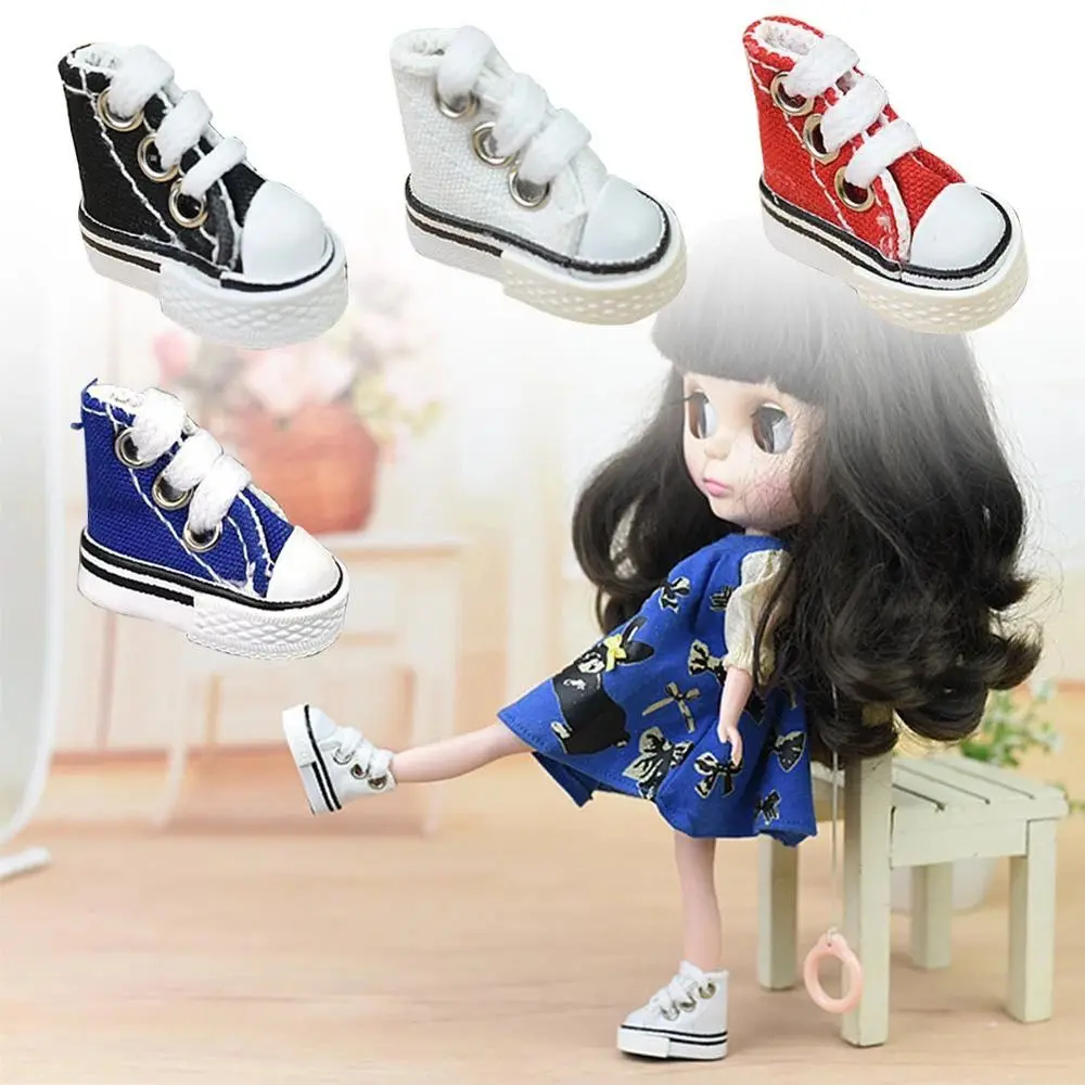 Doll Shoes Blyth Shoes 3.5CM Canvas Shoes For  Dolls Sneakers Shoes Boots Mini Shoes Dolls Accessories Fashion Casual Shoes