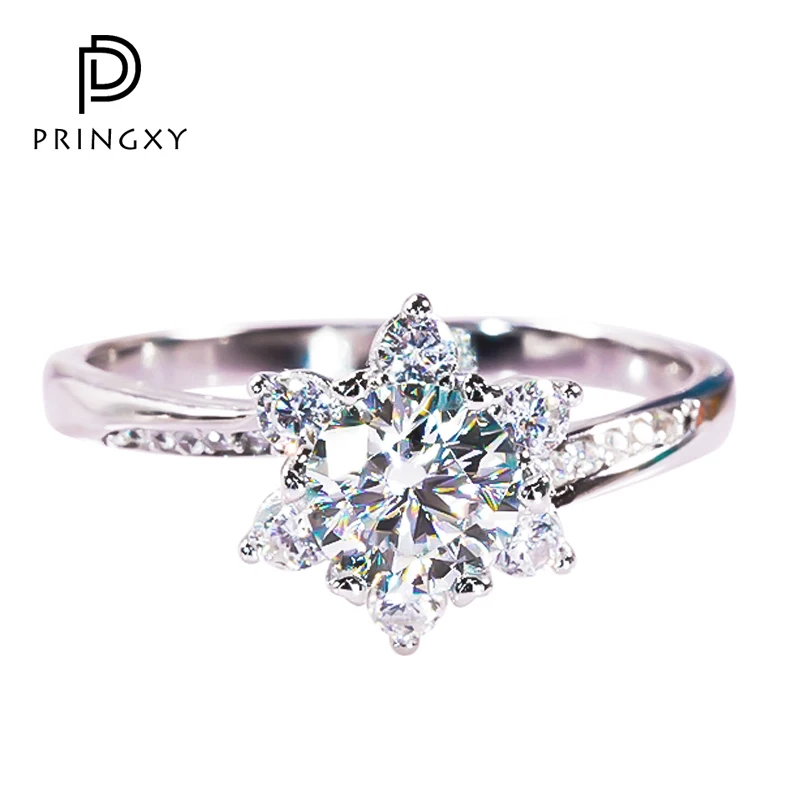 

PRINGXY Shiny Star 1 Carat D Color VVS1 Moissanite 925 Sterling Silver Platinum Plated Ring for Women Wedding Fine Jewelry 2023