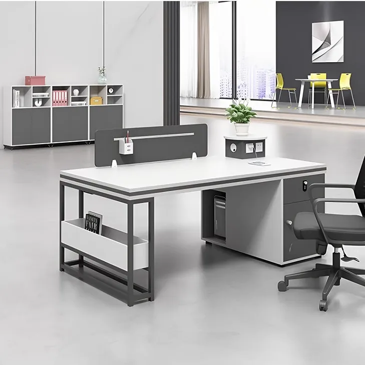 ！@Office Staff Desk and Chair Set: Simple, Modern, 4/6-person, Double-seat, Office Screen Cubicles, Financial Workstations