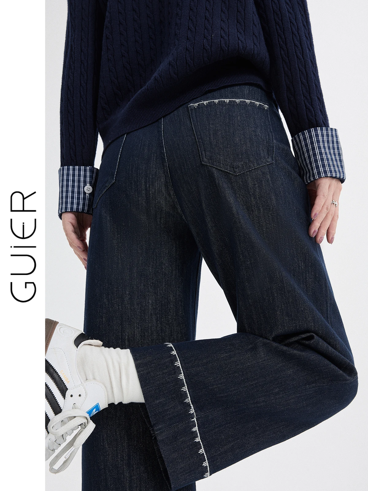 

Женские джинсы с высокой талией, вышивкой и широкими штанинами, весенние, свободные, утягивающие, прямого кроя, длиной 7/8, повседневные, с вышивкой.